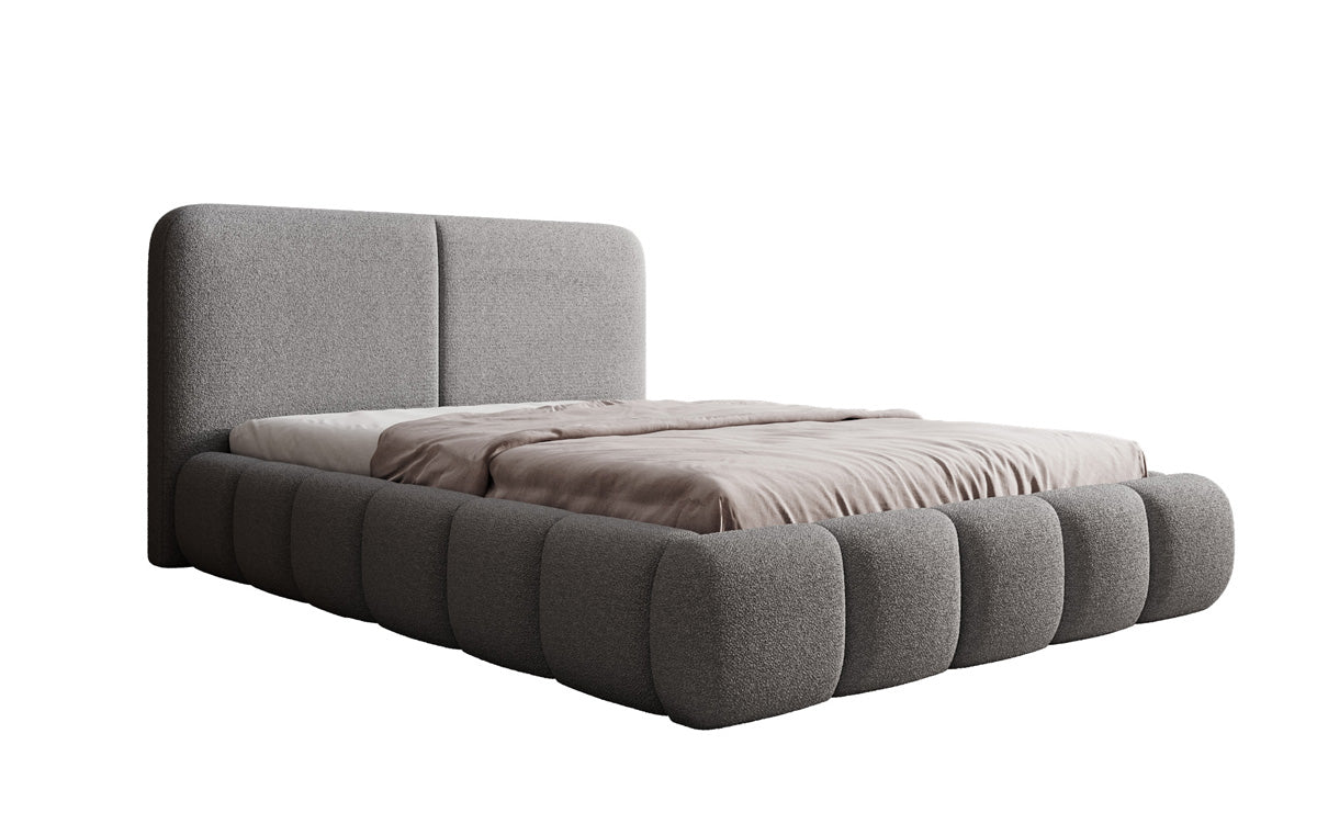 Designer Polsterbett Lolita in Bouclé mit Stauraum