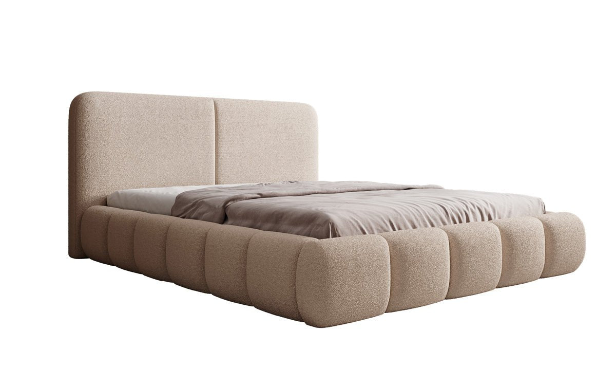 Designer Polsterbett Lolita in Bouclé mit Stauraum