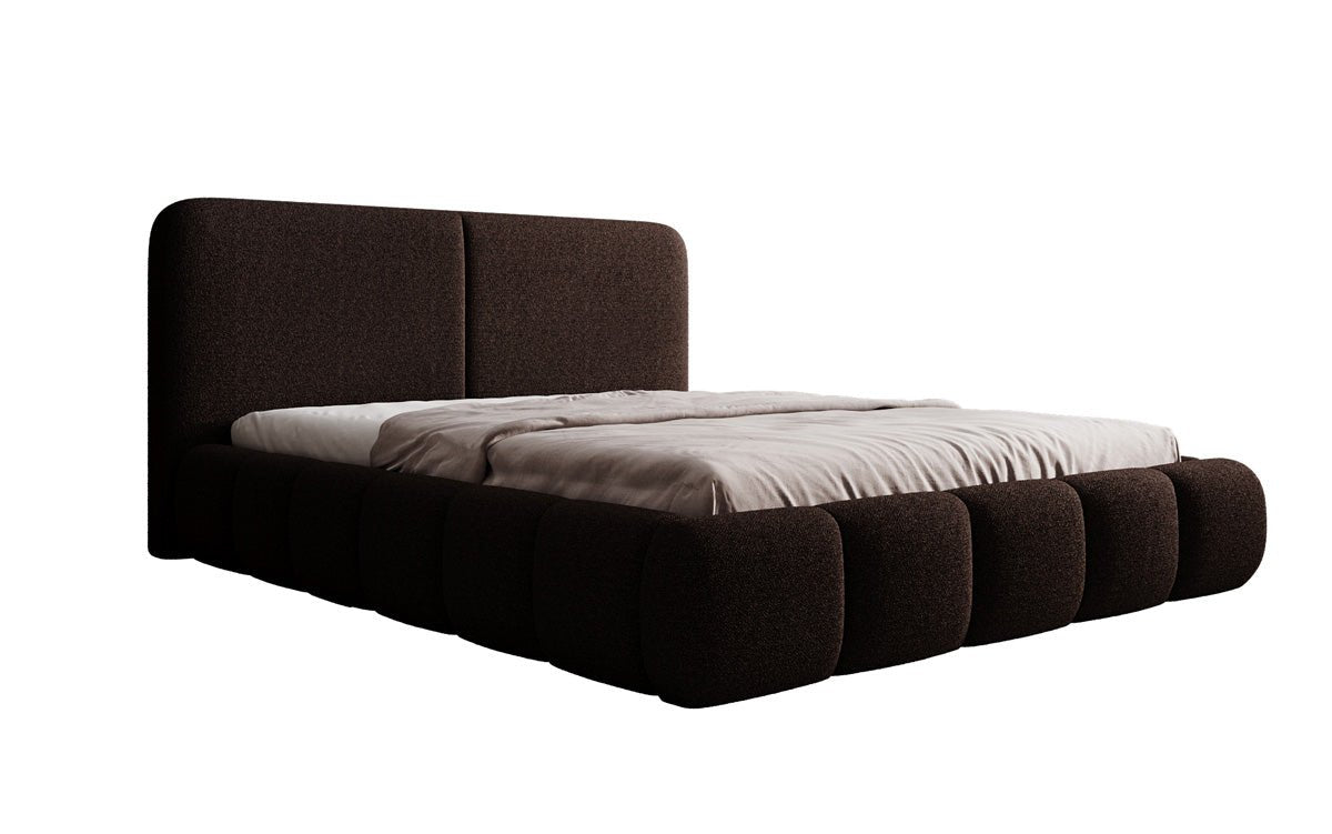 Designer Polsterbett Lolita in Bouclé mit Stauraum