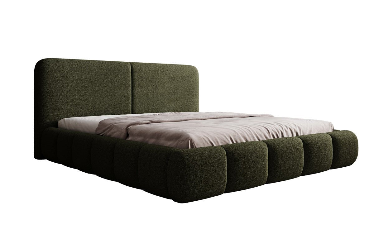 Designer Polsterbett Lolita in Bouclé mit Stauraum