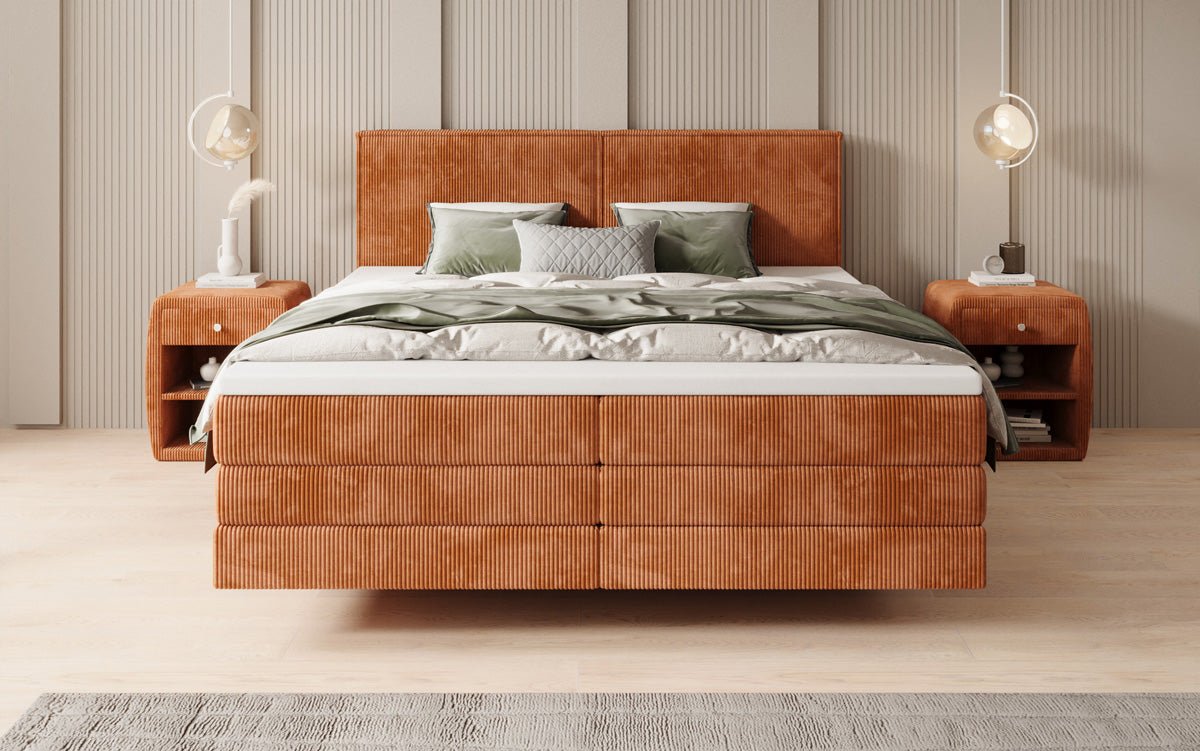 Boxspringbett Elara mit Schwebeoptik in Cord