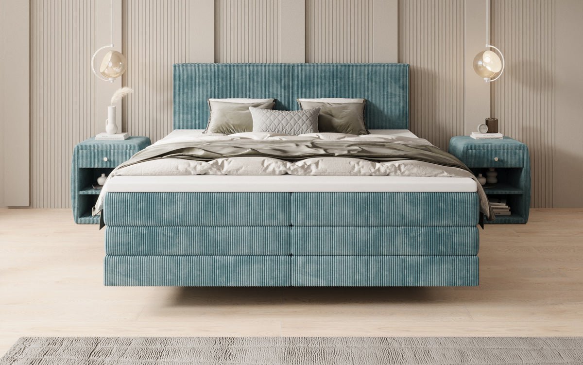 Boxspringbett Elara mit Schwebeoptik in Cord