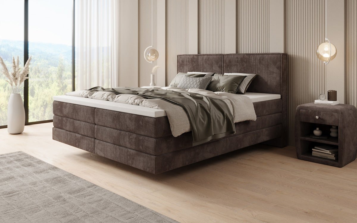 Boxspringbett Elara mit Schwebeoptik in Cord