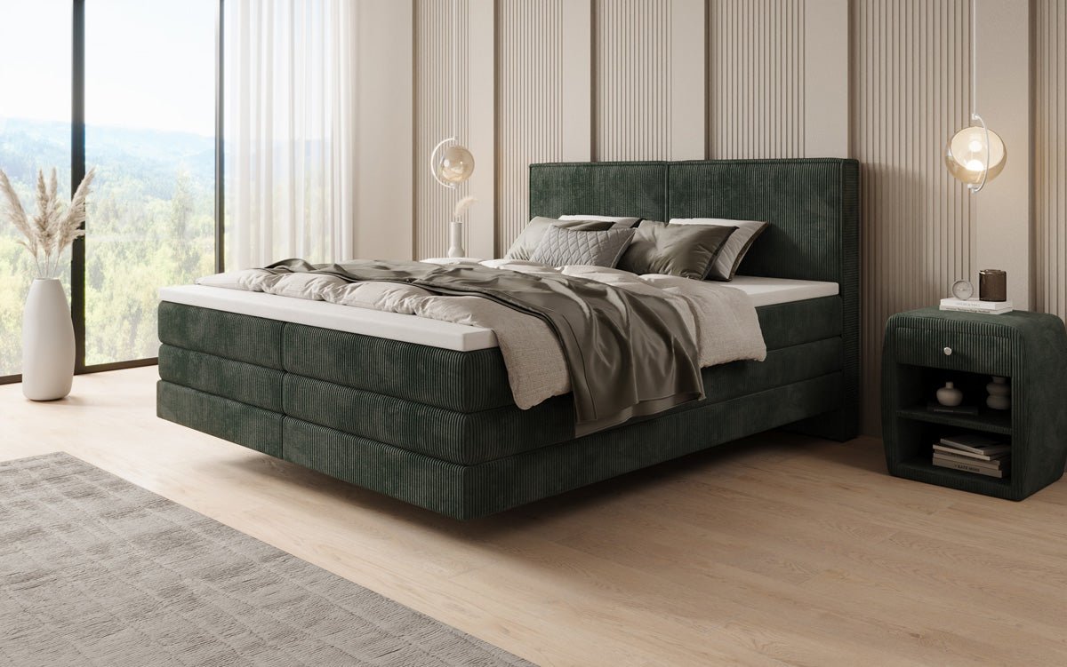Boxspringbett Elara mit Schwebeoptik in Cord