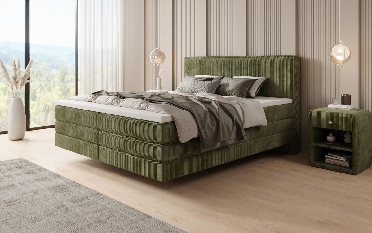Boxspringbett Elara mit Schwebeoptik in Cord