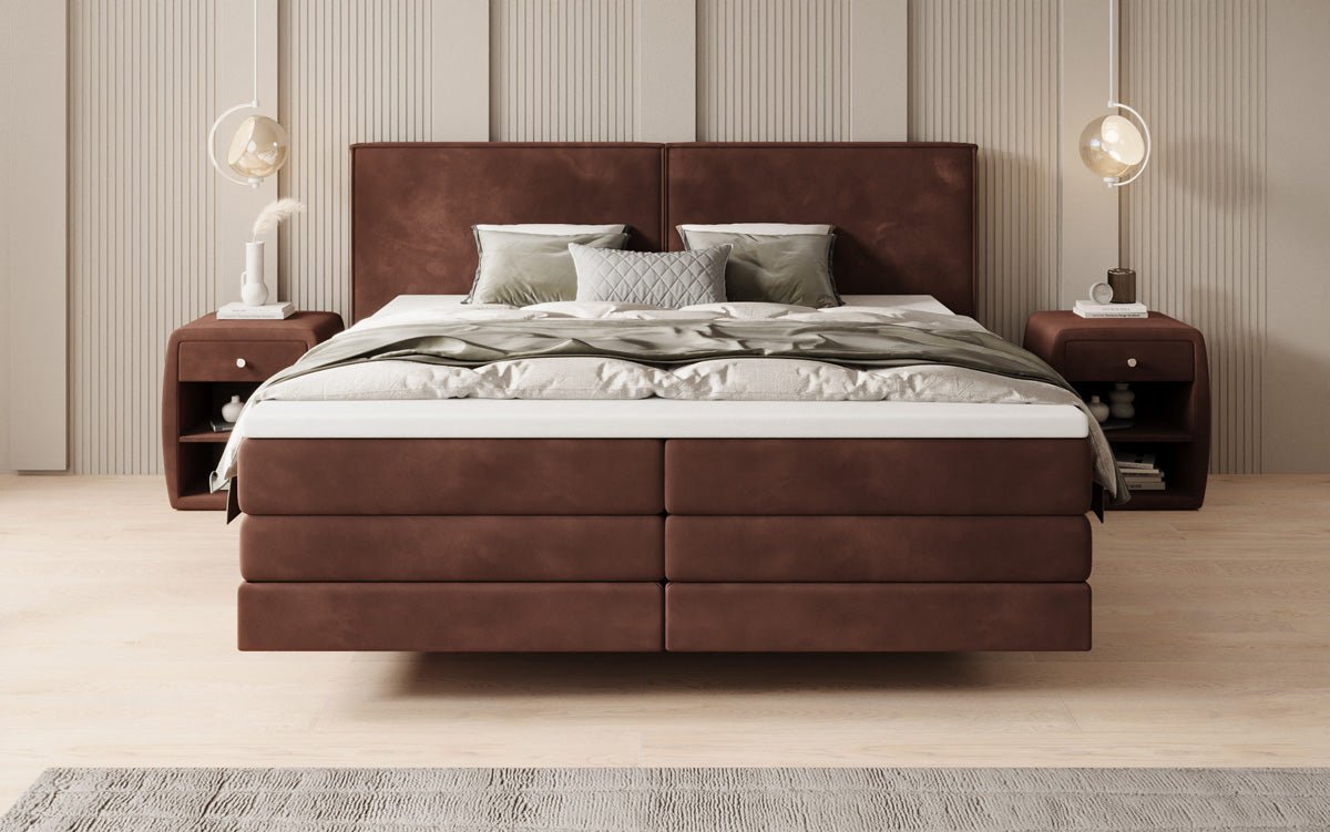 Boxspringbett Ophelia mit Schwebeoptik in Samt