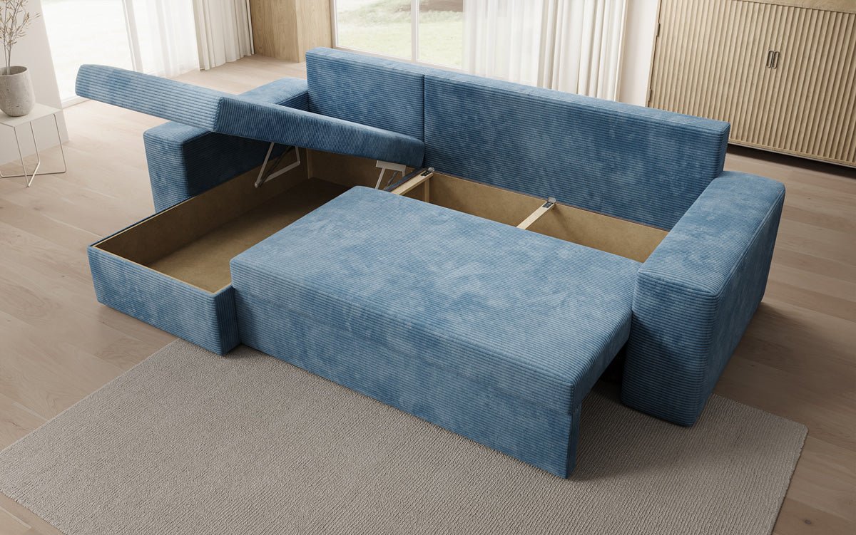 Designer Denver Cord Sofa with Sleeping and Folding Function
