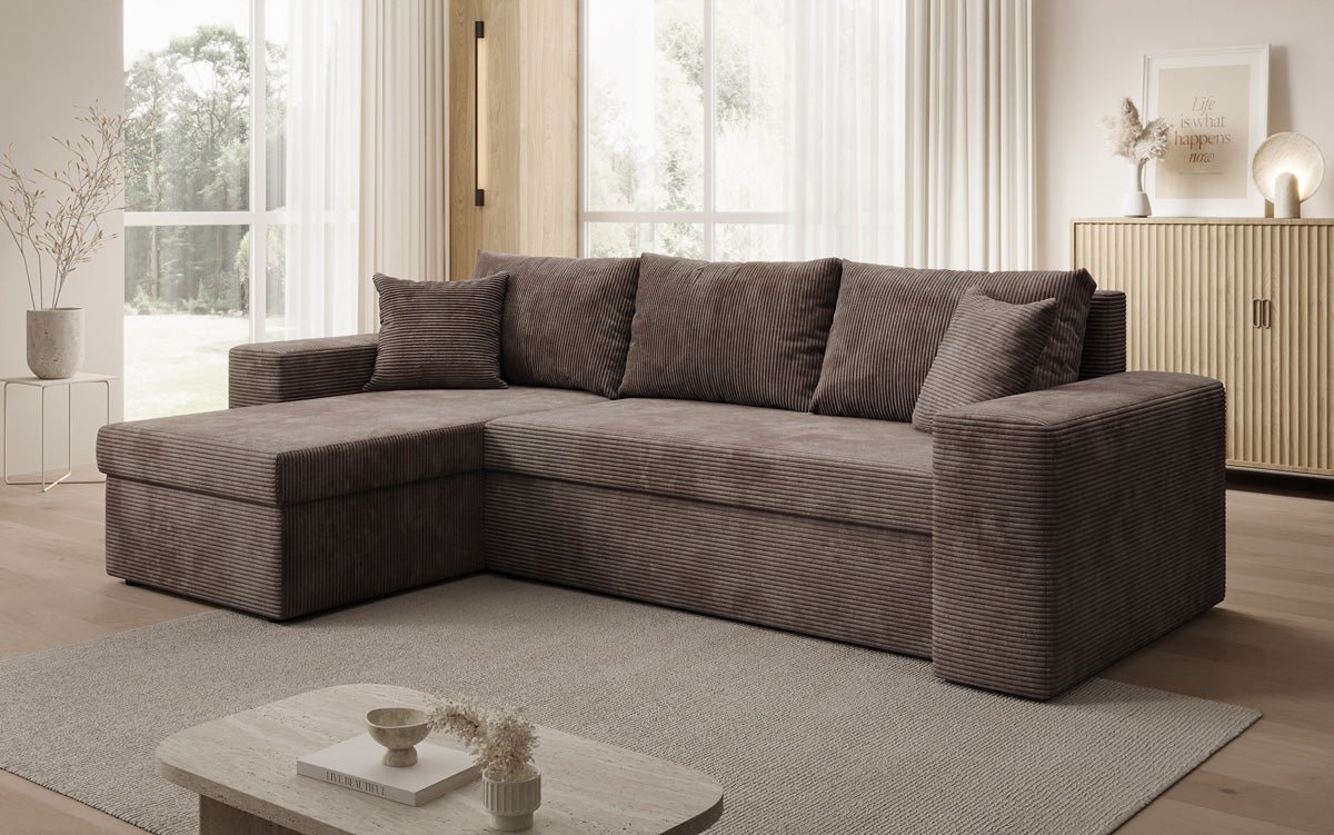 Designer Denver Cord Sofa with Sleeping and Folding Function