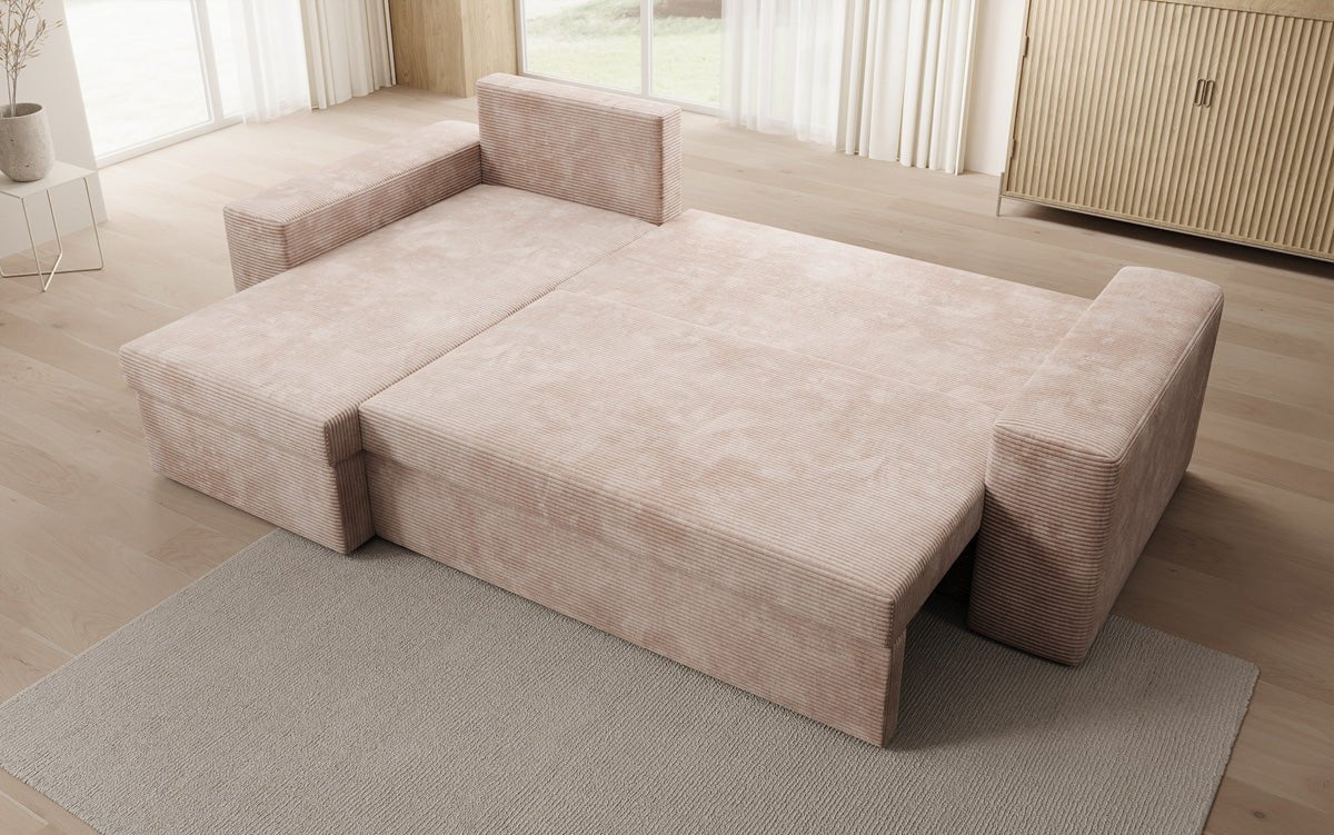 Designer Denver Cord Sofa with Sleeping and Folding Function