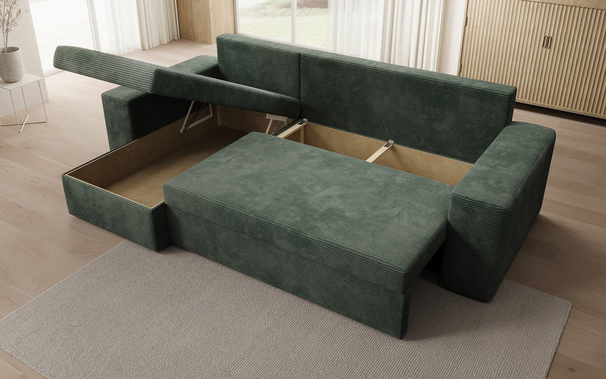 Designer Denver Cord Sofa with Sleeping and Folding Function