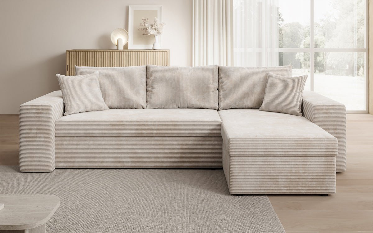 Designer Denver Cord Sofa with Sleeping and Folding Function
