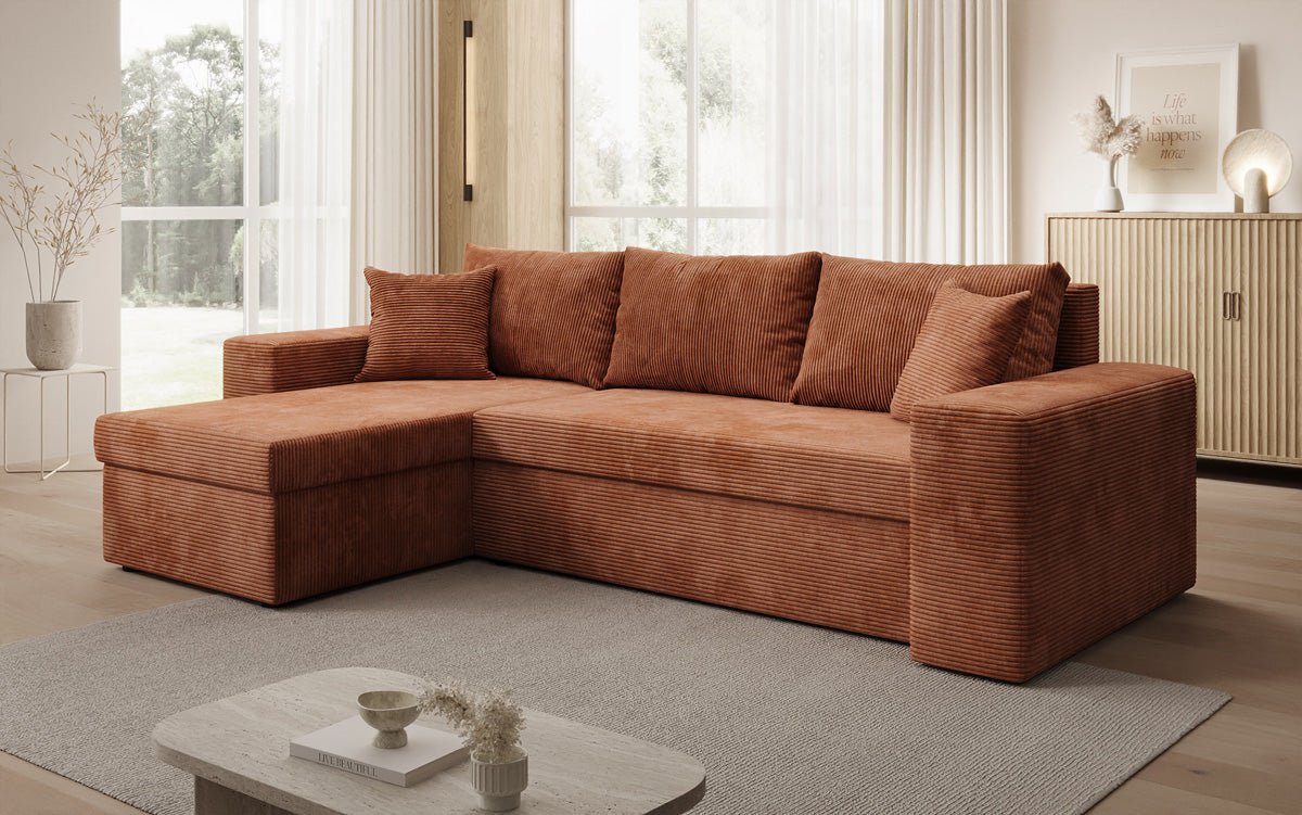 Designer Denver Cord Sofa with Sleeping and Folding Function
