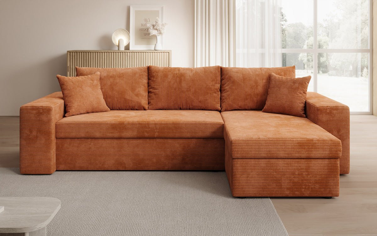 Designer Denver Cord Sofa with Sleeping and Folding Function