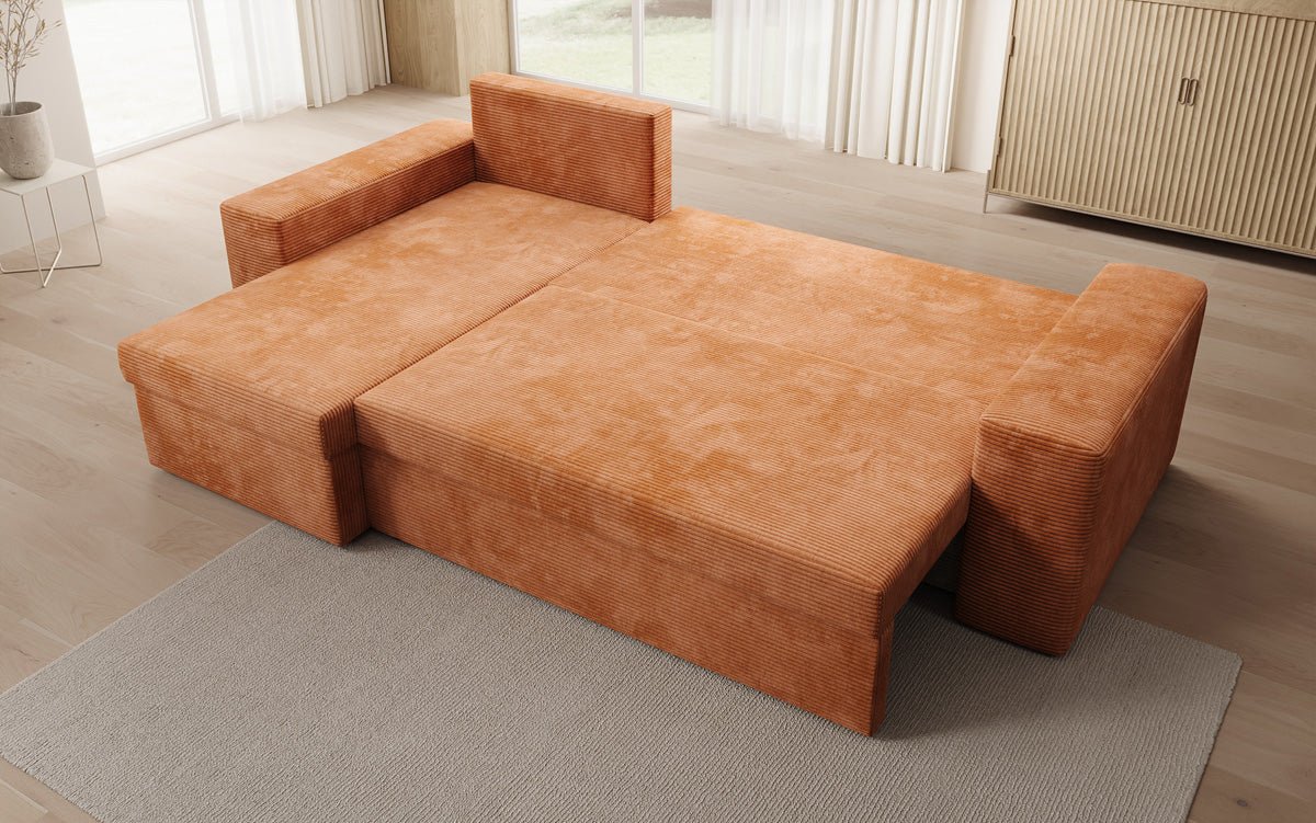 Designer Denver Cord Sofa with Sleeping and Folding Function