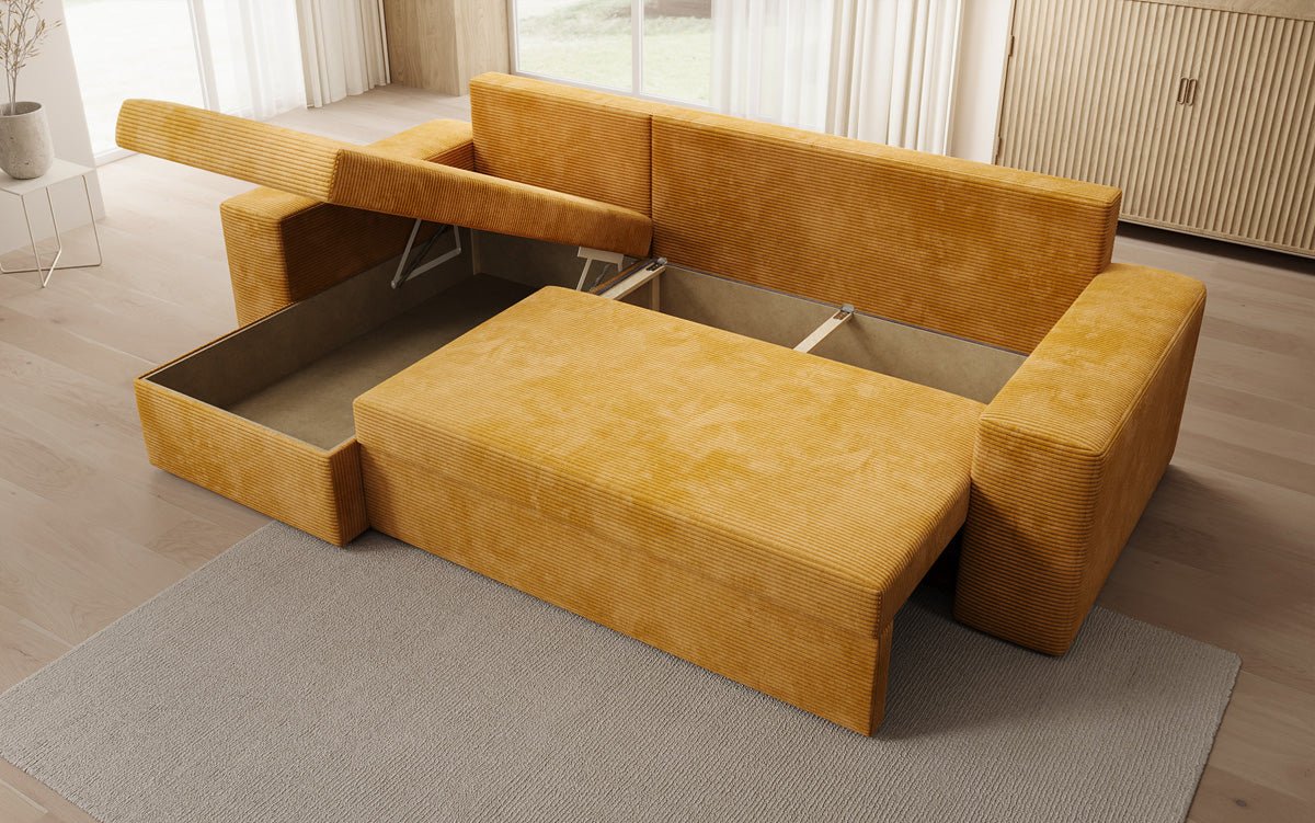 Designer Denver Cord Sofa with Sleeping and Folding Function