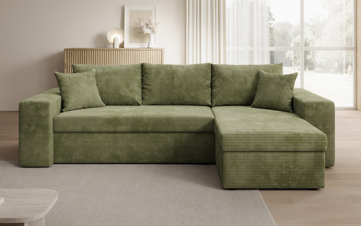 Designer Denver Cord Sofa with Sleeping and Folding Function