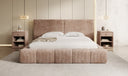 Designer Polsterbett Elise in Cord mit Stauraum
