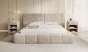 Designer Polsterbett Elise in Cord mit Stauraum