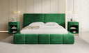 Designer upholstered bed Elise in velvet with storage