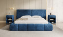 Designer upholstered bed Elise in velvet with storage