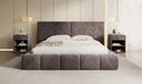 Designer upholstered bed Elise in velvet with storage