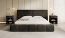 Designer upholstered bed Elise in velvet with storage