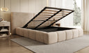 Designer upholstered bed Elise in velvet with storage