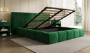 Designer upholstered bed Elise in velvet with storage