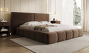 Designer Polsterbett Elise in Strukturstoff mit Stauraum