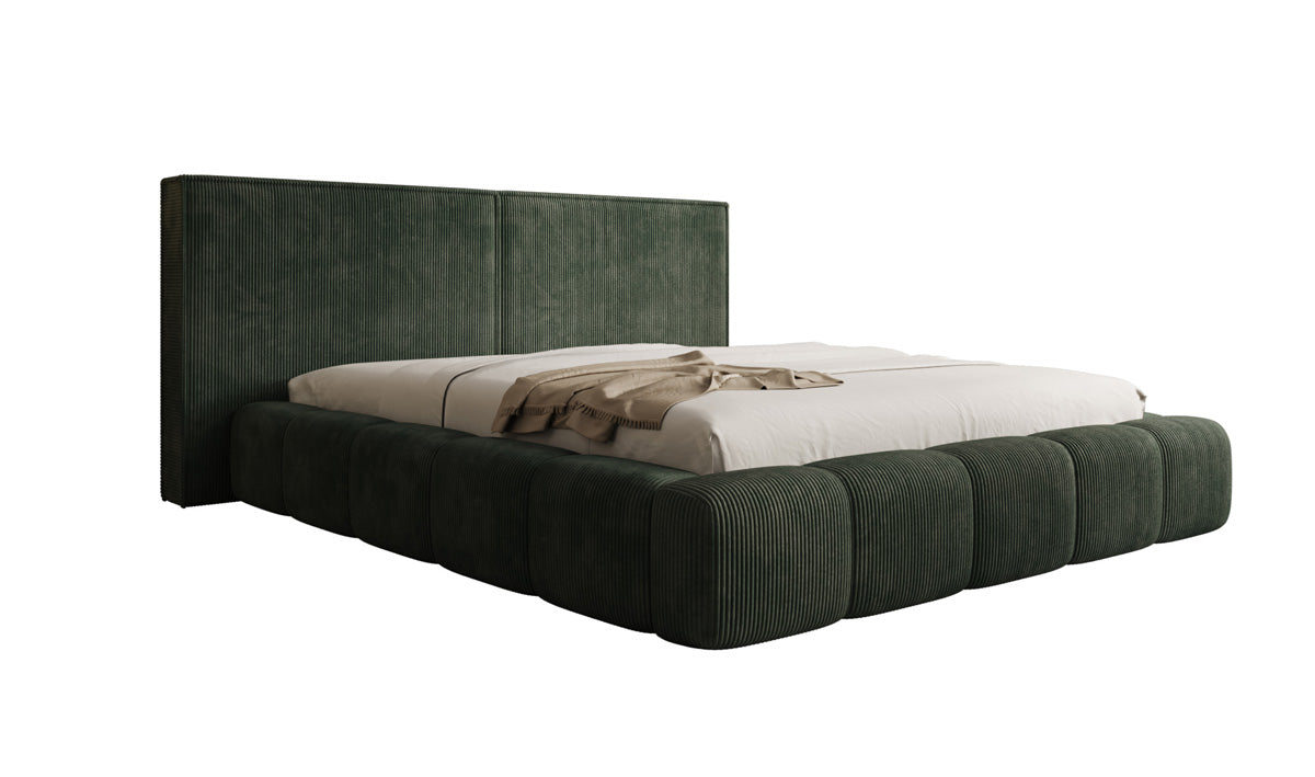 Designer Upholstered Bed Elise in Corduroy with Storage