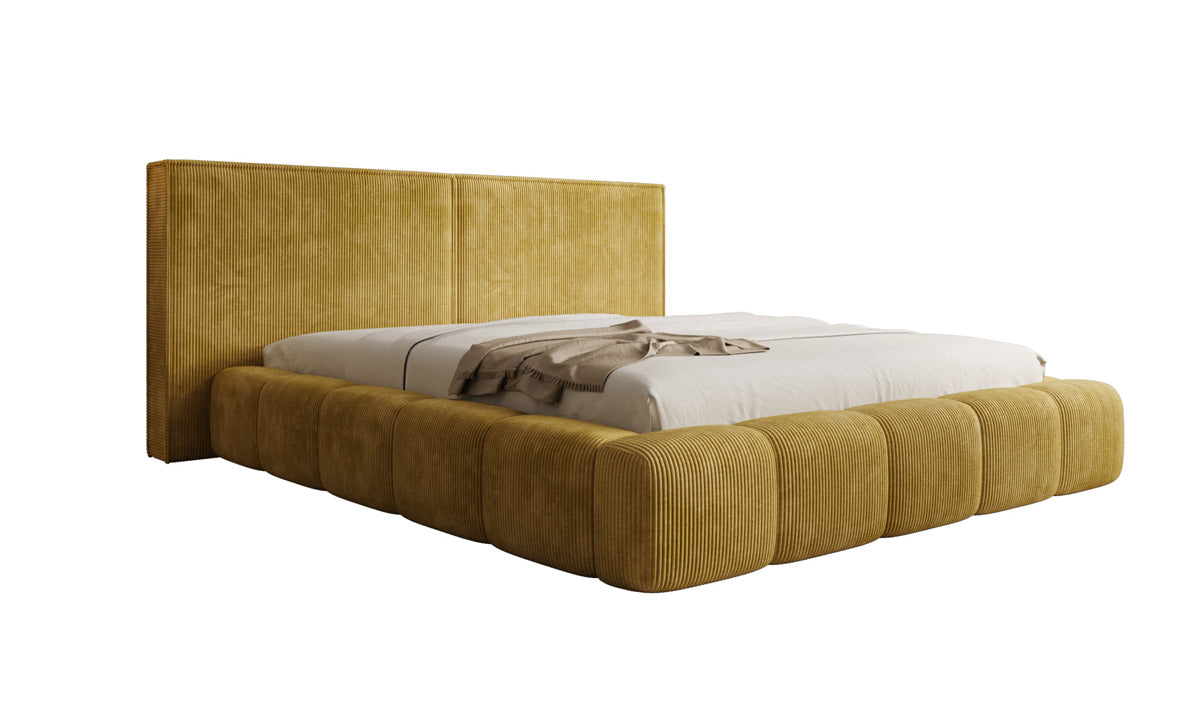 Designer Upholstered Bed Elise in Corduroy with Storage