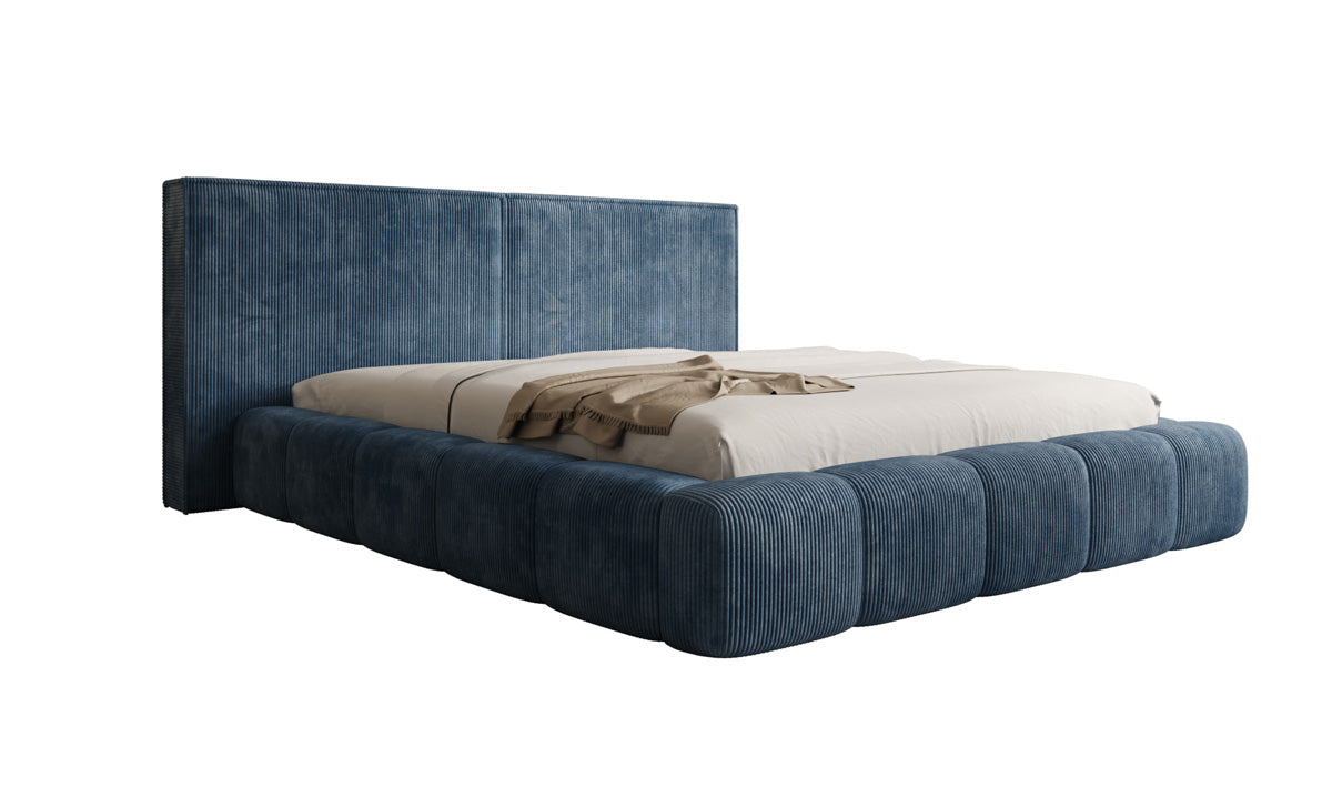 Designer Upholstered Bed Elise in Corduroy with Storage