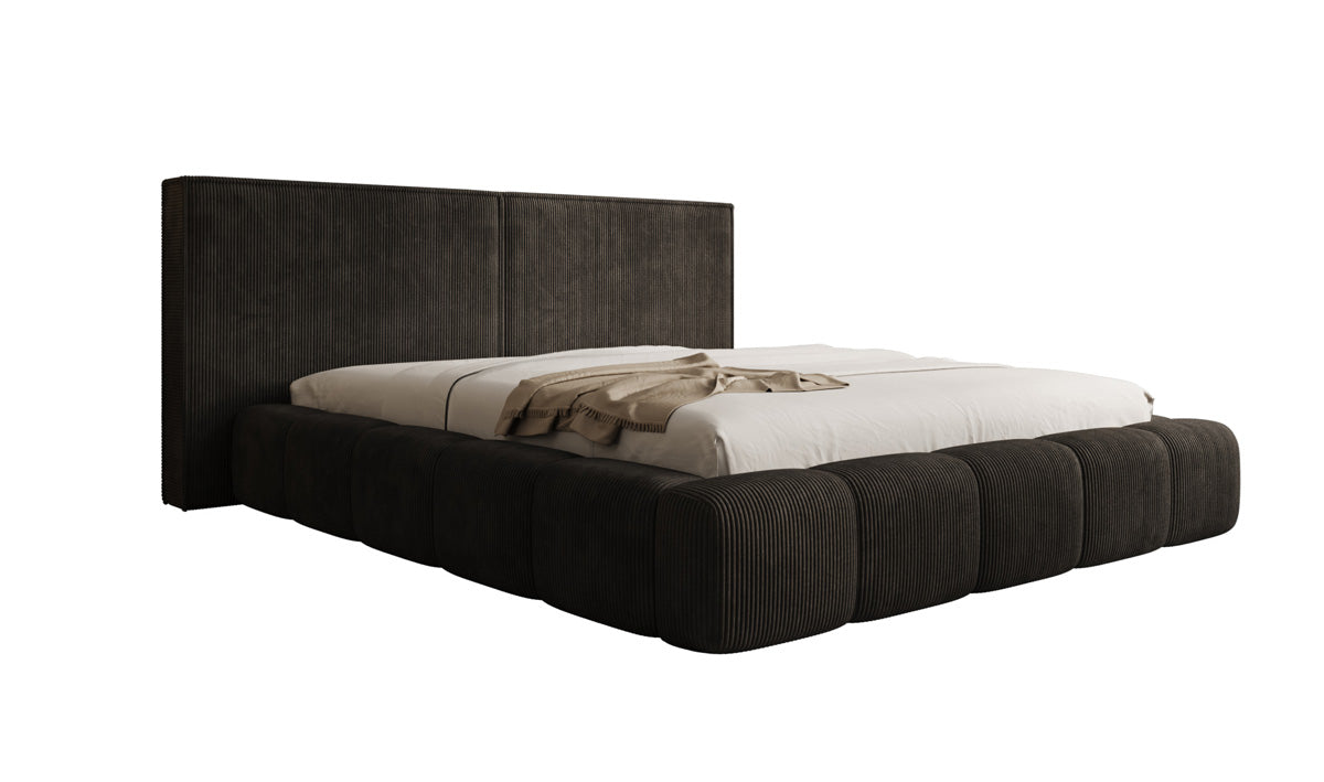 Designer Upholstered Bed Elise in Corduroy with Storage