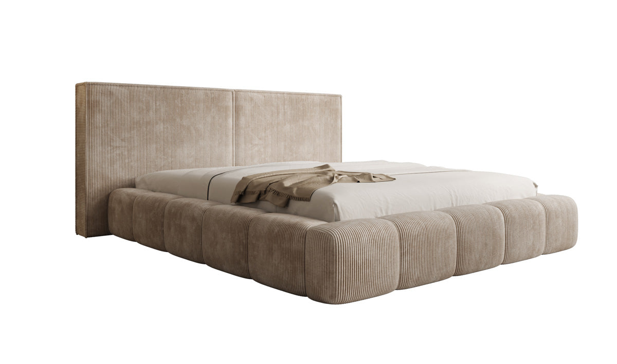 Designer Upholstered Bed Elise in Corduroy with Storage