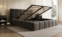 Designer upholstered bed Marshmallow in textured fabric with storage space