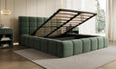 Designer upholstered bed Marshmallow in textured fabric with storage space