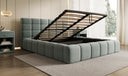 Designer upholstered bed Marshmallow in textured fabric with storage space