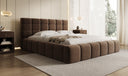 Designer upholstered bed Marshmallow in textured fabric with storage space