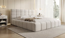 Designer upholstered bed Marshmallow in textured fabric with storage space