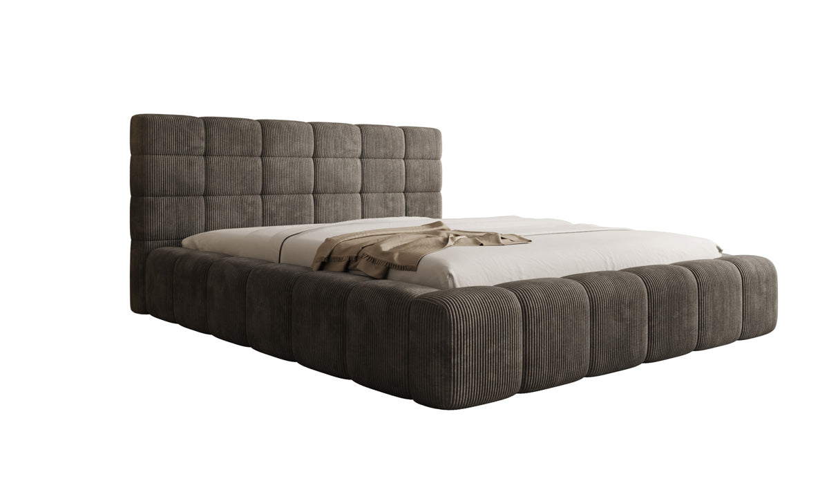 Designer Polsterbett Marshmallow in Cord mit Stauraum