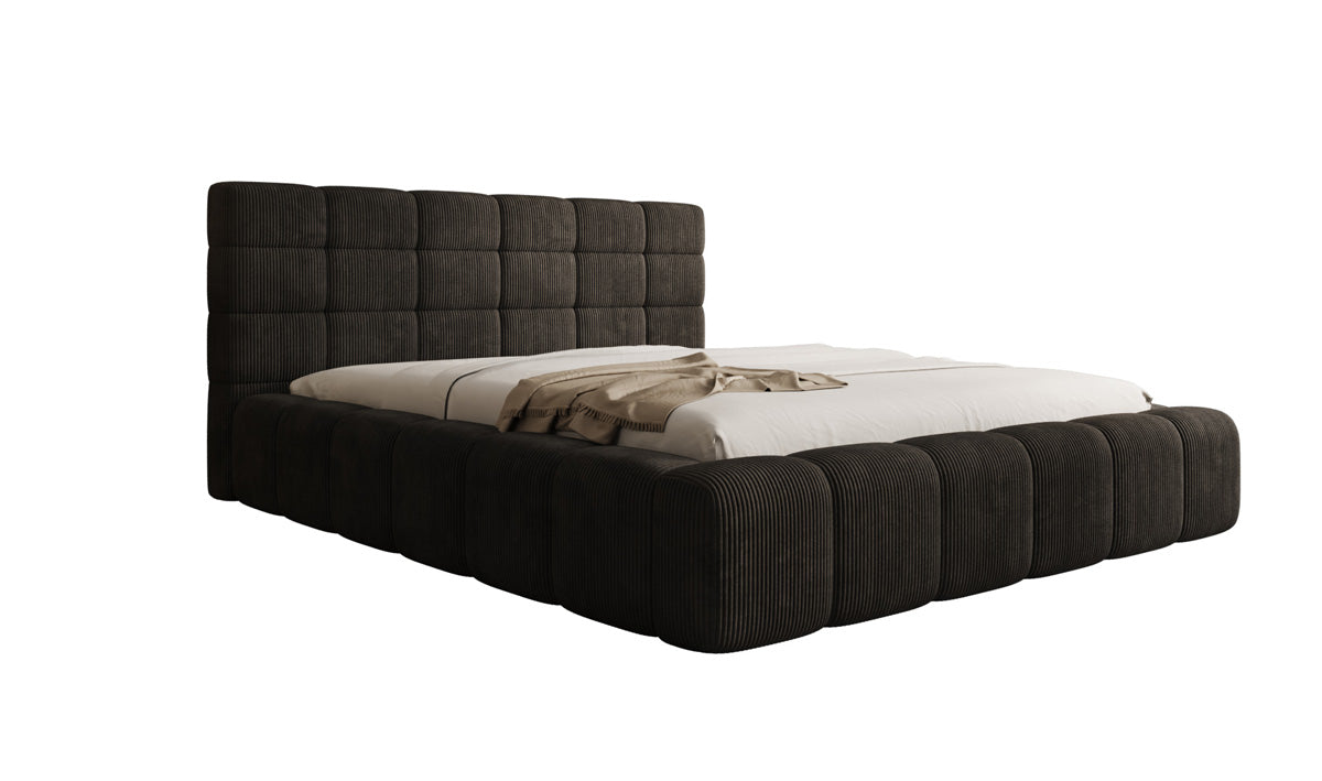 Designer Polsterbett Marshmallow in Cord mit Stauraum