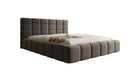 Designer upholstered bed Marshmallow in textured fabric with storage space