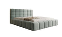 Designer upholstered bed Marshmallow in textured fabric with storage space