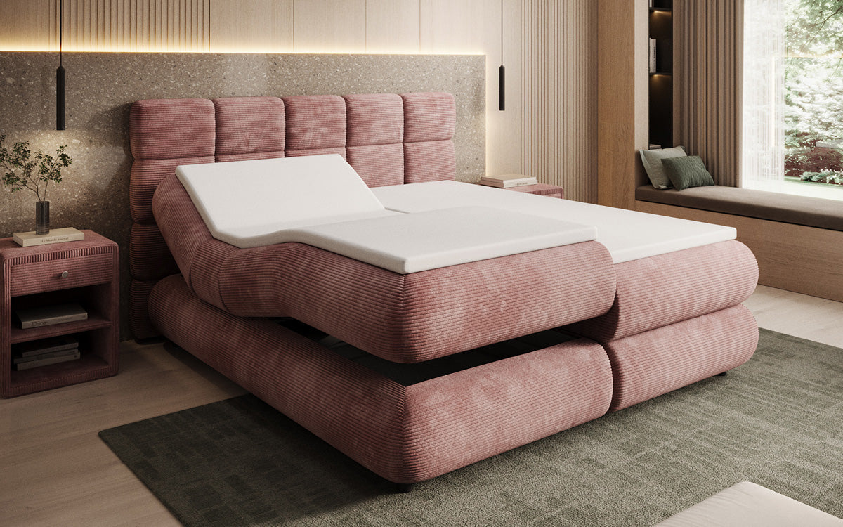 Boxspringbett Relana - elektrisch verstellbar in Cord