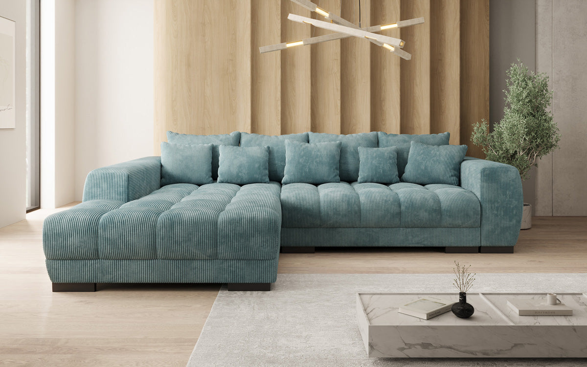 Designer Sofa Balu mit Schlaffunktion und Stauraum in Cord