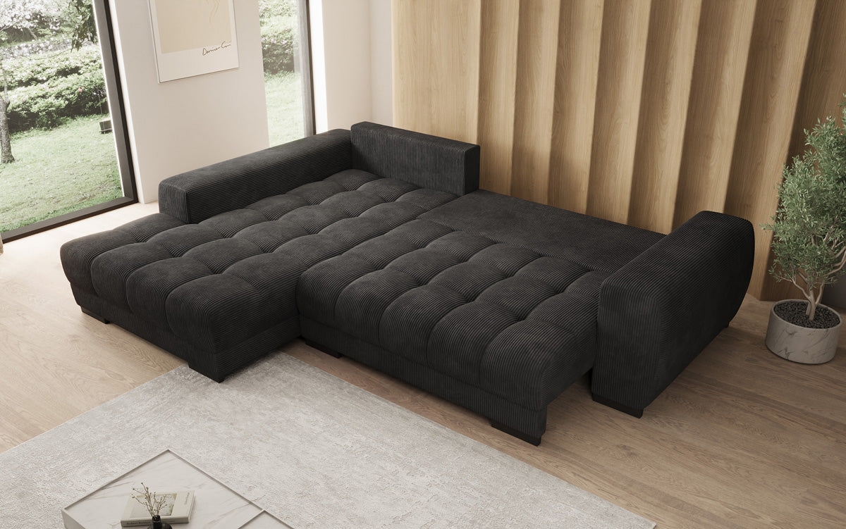 Designer Sofa Balu mit Schlaffunktion und Stauraum in Cord