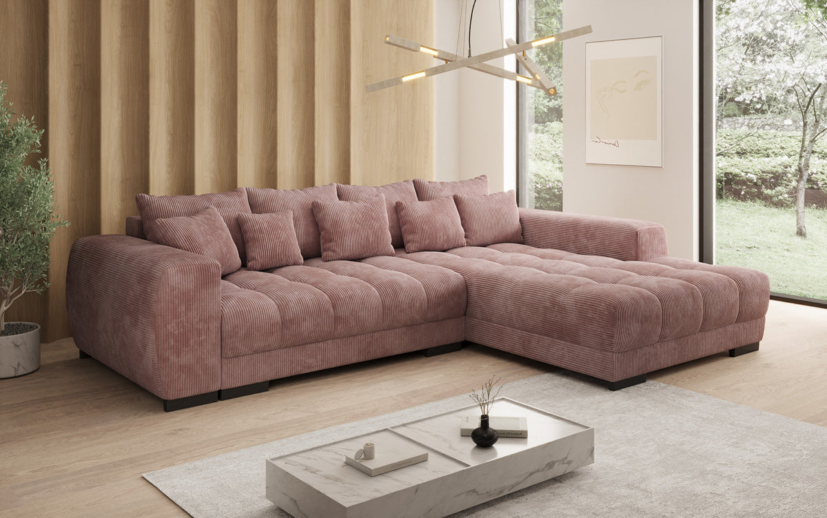 Designer Sofa Balu mit Schlaffunktion und Stauraum in Cord