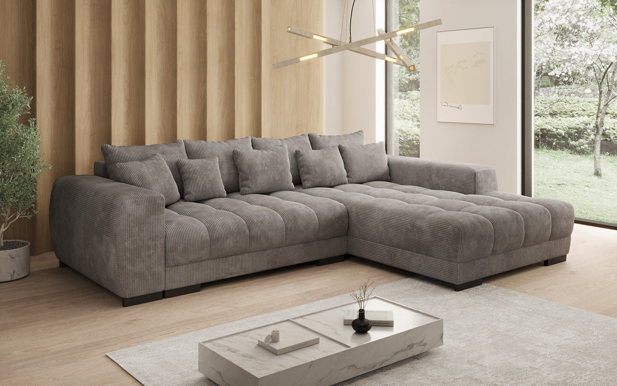 Designer Sofa Balu mit Schlaffunktion und Stauraum in Cord
