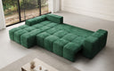 Designer corner sofa Aila with sofa bed and folding function in Corduroy
