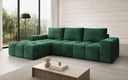 Designer corner sofa Aila with sofa bed and folding function in Corduroy
